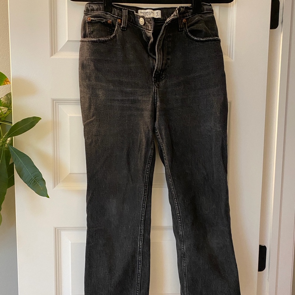 Abercrombie & Fitch Dark Gray Women's Straight Leg Jeans